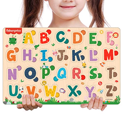 6th product image for Wooden Alphabet Puzzle Toy for Kids | Educational Pre-School Game - BachcheCompany.com