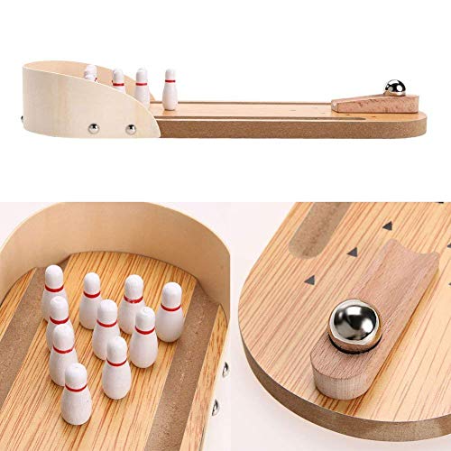 Preview image 4 Product Image for - BC9061556846905 for Fun Bowling Game Toy Set for Kids - Mini Wooden Desktop Version