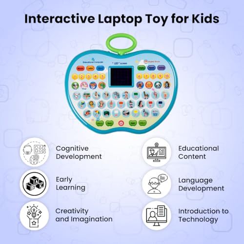 5th product image for Play and Learn Laptop Toy - Blue Color - BachcheCompany.com