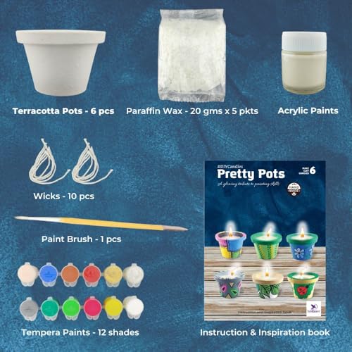 2nd product image for DIY Christmas Candle Making Kit for Kids - Pretty Pots - BachcheCompany.com