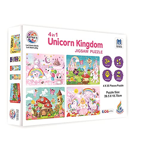 Preview image 4 Product Image for - BC9061598003513 for Unleash Magical Fun with 4-in-1 Unicorn Jigsaw Puzzle