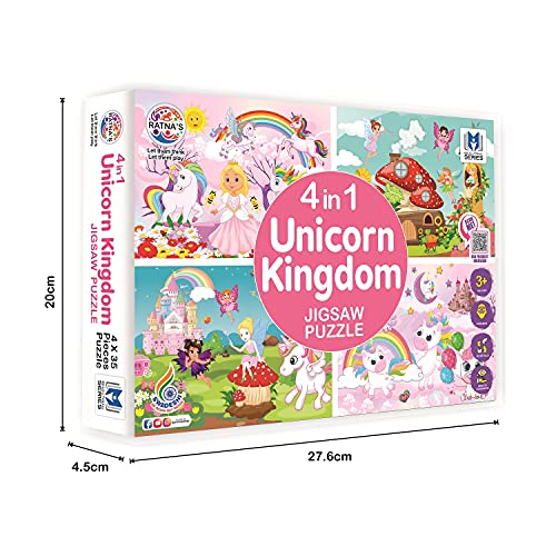 Preview image 5 Product Image for - BC9061598003513 for Unleash Magical Fun with 4-in-1 Unicorn Jigsaw Puzzle