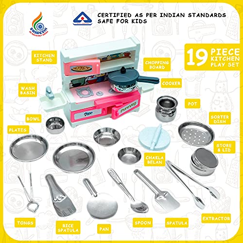 Preview image 2 Product Image for - BC9061603377465 for 19-Piece Kitchen Play Set for Kids - Roleplay Pretend Play Kit