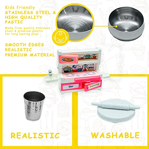 4th product image for Roleplay Kitchen Set for Kids - Pure Veg Big Kitchen Set - BachcheCompany.com
