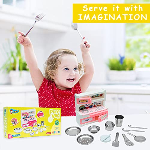 5th product image for Roleplay Kitchen Set for Kids - Pure Veg Big Kitchen Set - BachcheCompany.com