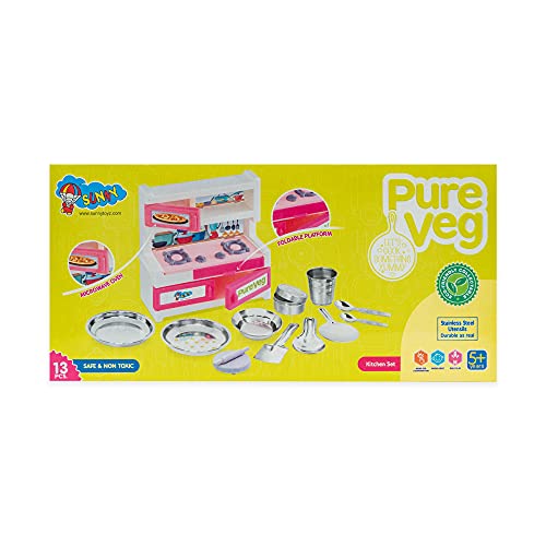 7th product image for Roleplay Kitchen Set for Kids - Pure Veg Big Kitchen Set - BachcheCompany.com