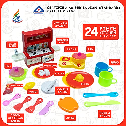 2nd product image for Roleplay Kitchen Play Set for Kids - Superchef Kitchen Set - BachcheCompany.com