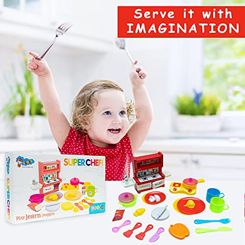 5th product image for Roleplay Kitchen Play Set for Kids - Superchef Kitchen Set - BachcheCompany.com