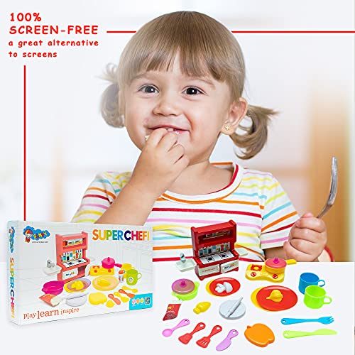 6th product image for Roleplay Kitchen Play Set for Kids - Superchef Kitchen Set - BachcheCompany.com