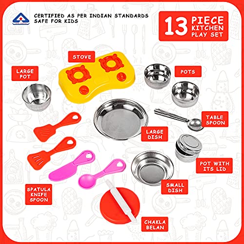 2nd product image for Roleplay Kitchen Set for Kids - Sweet Heart Kitchen Set - BachcheCompany.com