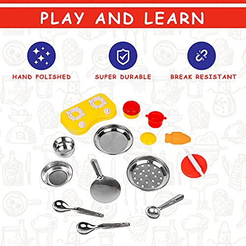 Preview image 3 Product Image for - BC9061638111545 for Perfect Roleplay Kitchen Set for Kids - Pretend Play Vessels Set