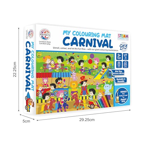 Preview image 5 Product Image for - BC9061653512505 for My Coloring Mat - Carnival Print - 40x27 - Washable and Reusable - Kids Coloring Kit