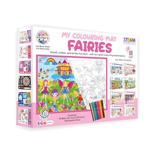 Preview image 1 Product Image for - BC9061657608505 for My Coloring Mat: Fairies Print - 40x27, Washable and Reusable - for Kids 3+ | Assorted Design