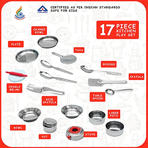 2nd product image for Kids' Plastic Kitchen Set - Roleplay and Pretend Play Set - BachcheCompany.com
