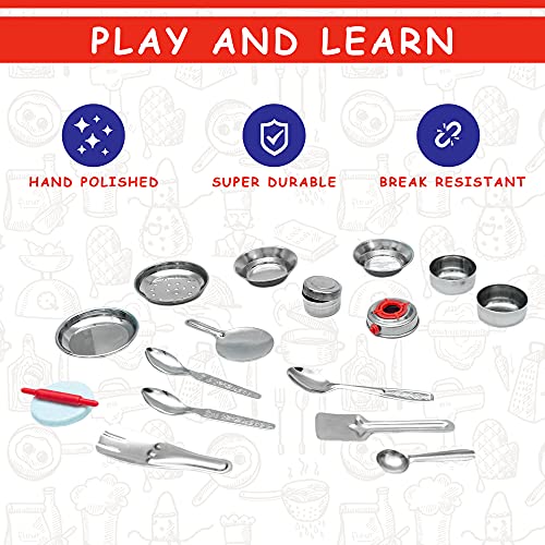 3rd product image for Kids' Plastic Kitchen Set - Roleplay and Pretend Play Set - BachcheCompany.com