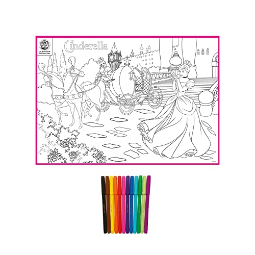 Preview image 2 Product Image for - BC9061684183353 for My Coloring Mat Cinderella DIY Kit for Kids - Big Size Mat