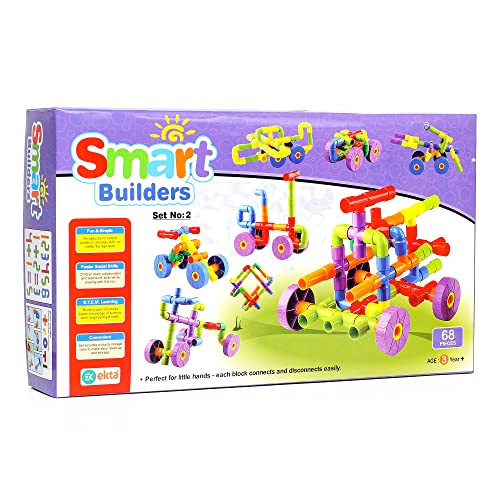 4th product image for Smart Builders: Building Blocks Set 2 - Multicolor 68 pieces - BachcheCompany.com